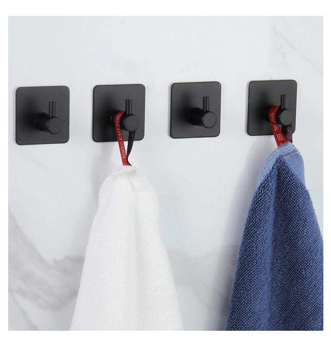 Sada čtyř koupelnových věšáků KOTOS černá (4 ks)
