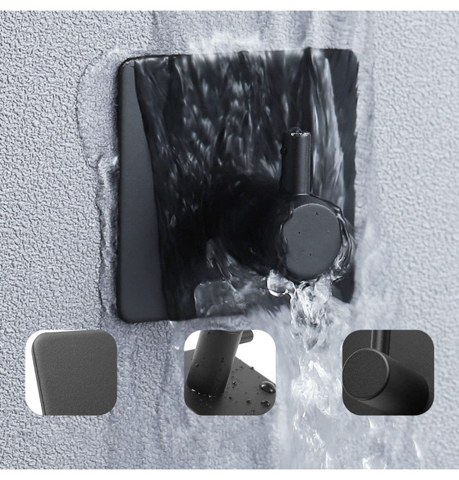 Sada čtyř koupelnových věšáků KOTOS černá (4 ks)