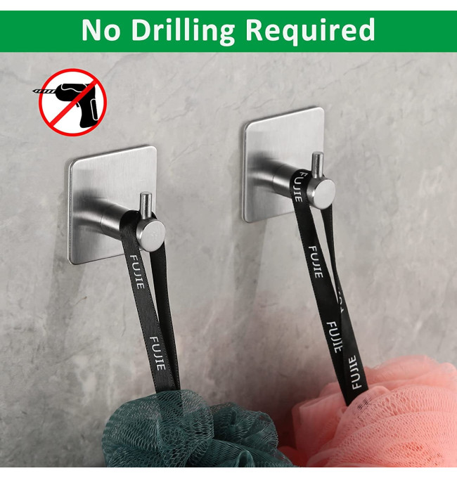 Sada čtyř koupelnových věšáků KOTOS stříbrná (4 ks)