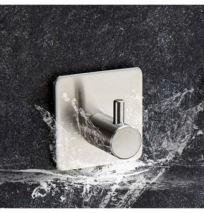 Sada čtyř koupelnových věšáků KOTOS stříbrná (4 ks)