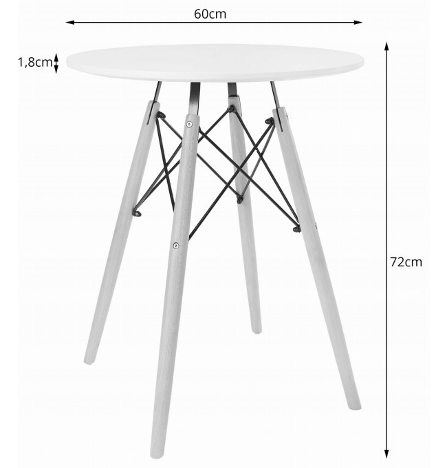 Kulatý stůl TODI 60 cm černý - drobné poškození
