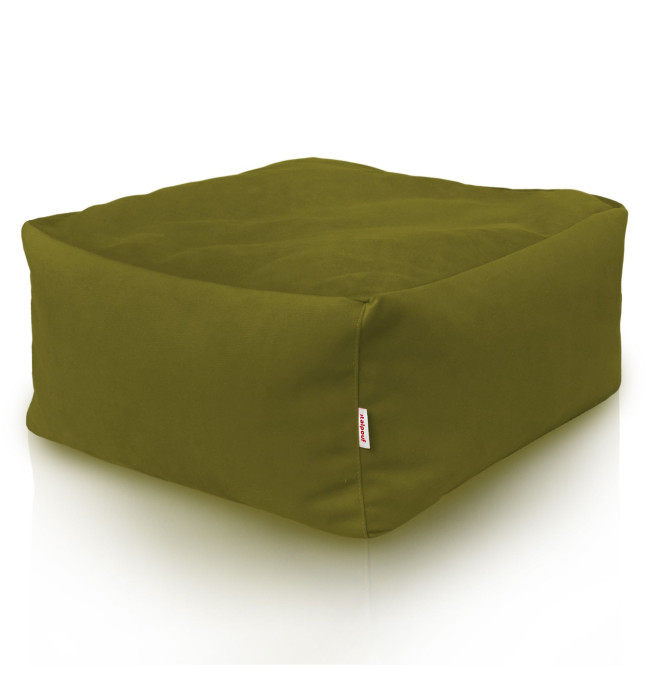 Podnožka čtvercová plyš - Zelená